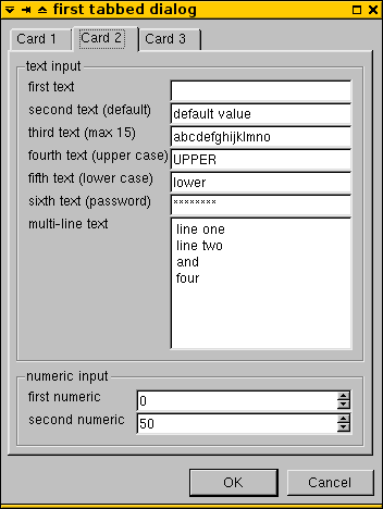 second card of tabbed dialog